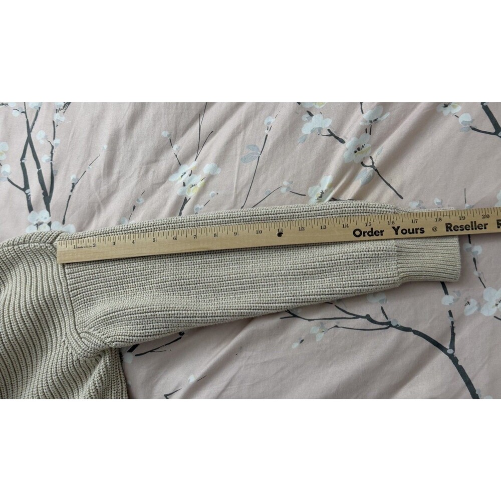 Quince Cardigan Sweater Small Beige Organic Cotton Fisherman Boxy Cropped - Picture 10 of 10